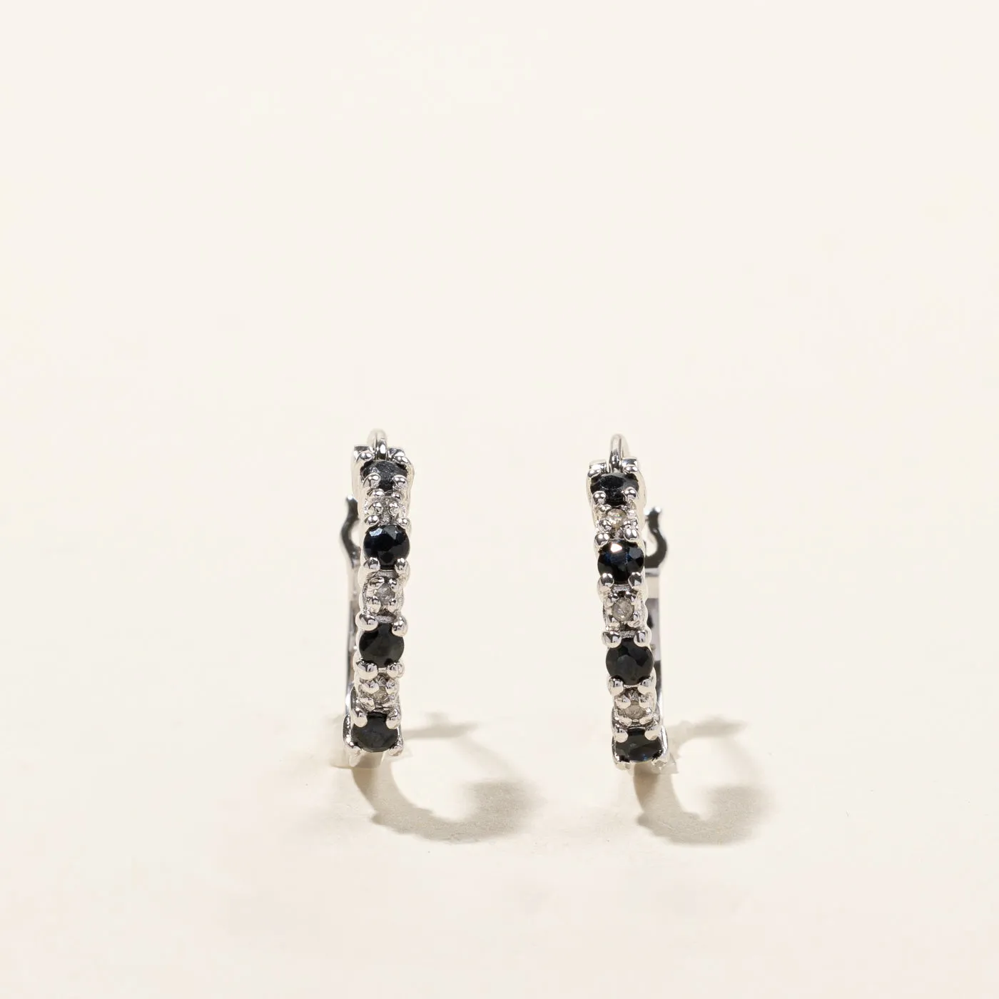 Sapphire & Diamond Hoop Earrings | 0.48ctw | 0.03ctw |