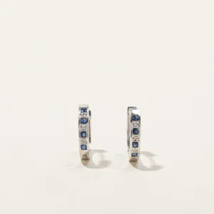Sapphire & Diamond Huggie Earrings | 0.16ctw | 0.03ctw |