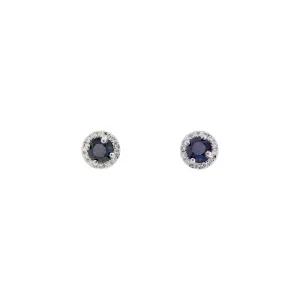 Sapphire and Diamond Halo Earrings
