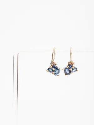 sapphire cluster diamond earrings