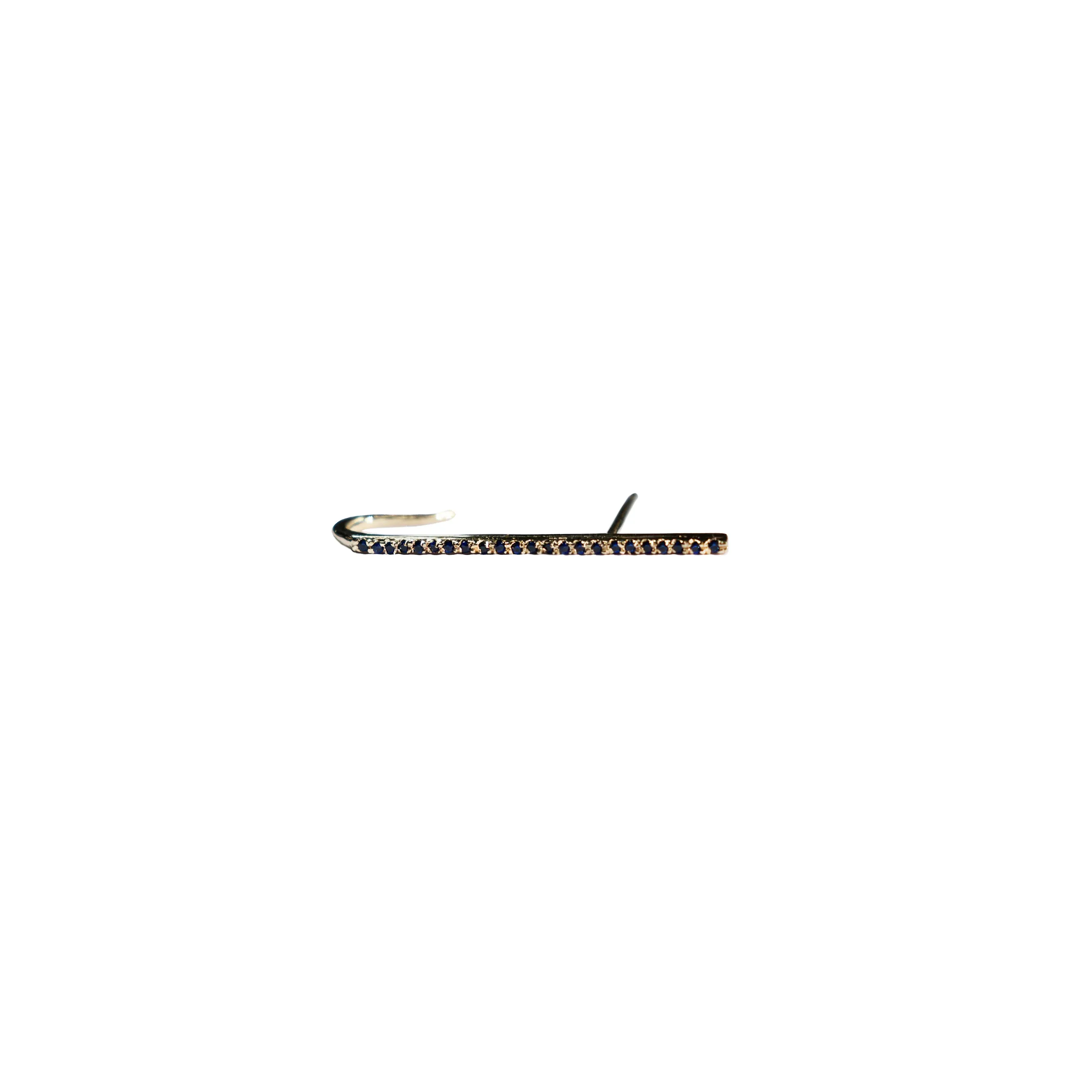 Sapphire Crusader Earlobe Line Cuff
