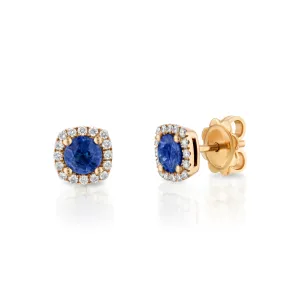Sapphire Diamond Stud Earrings