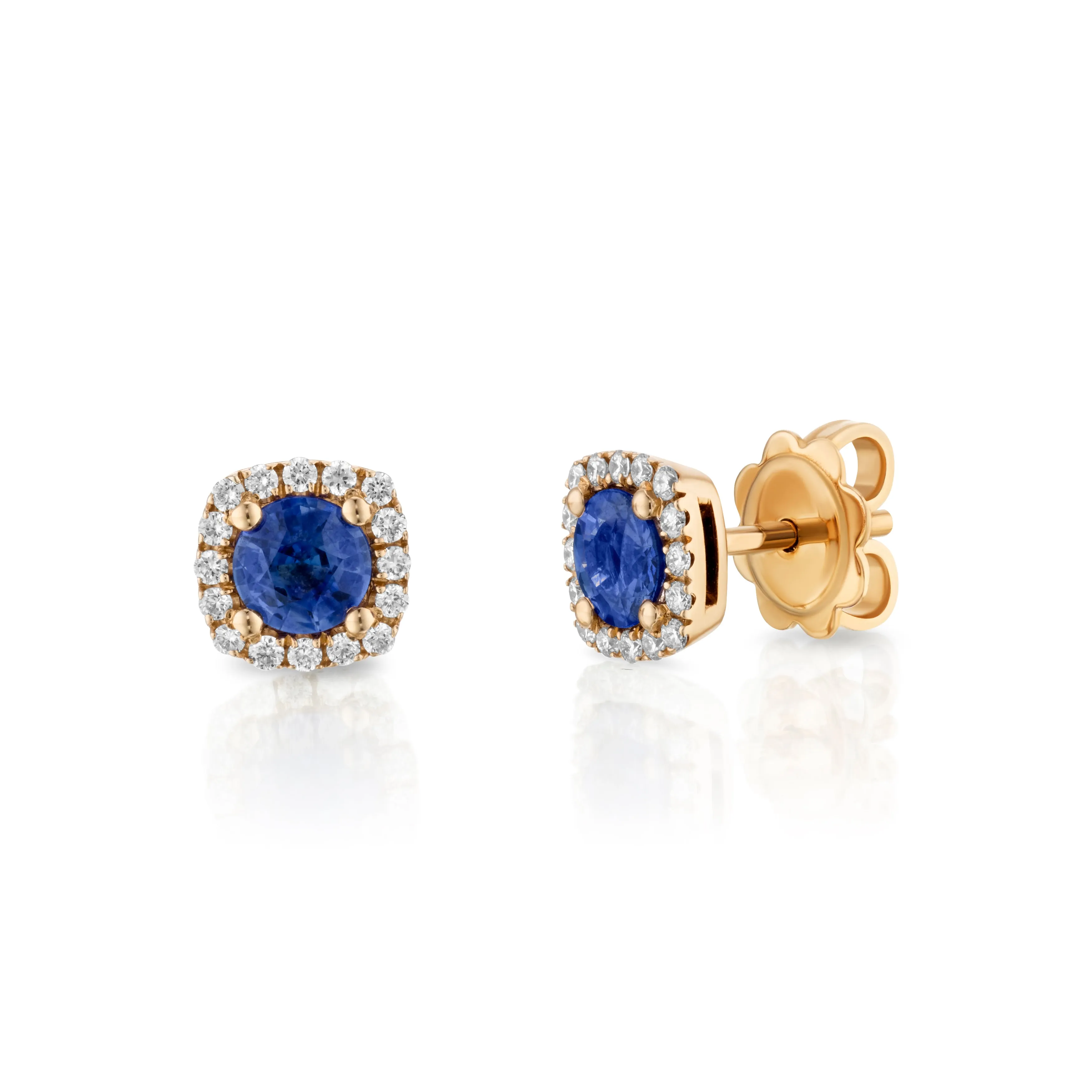 Sapphire Diamond Stud Earrings