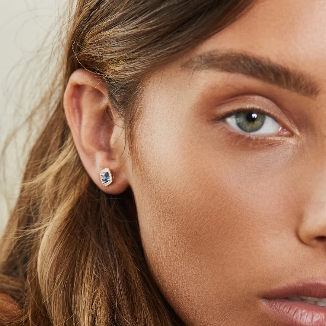 Sapphire Diamond Stud Earrings