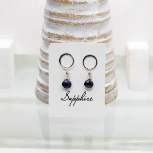 Sapphire Luna Silver Earrings