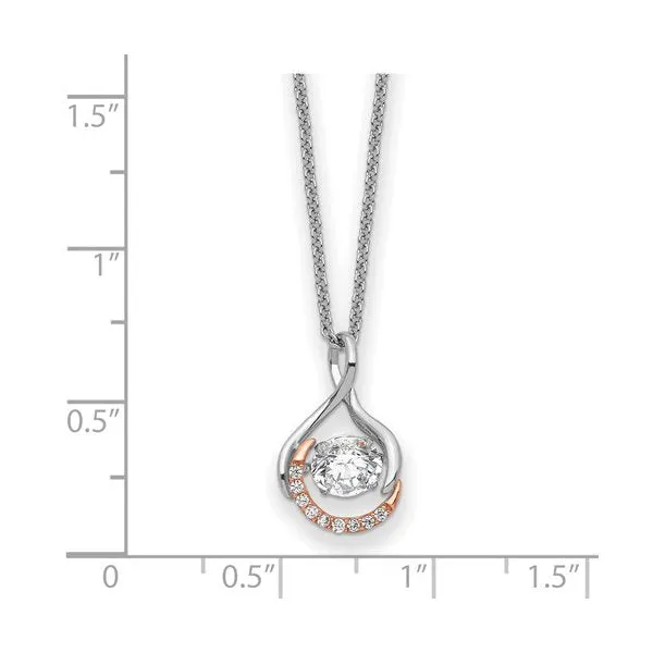 Sentimental Expressions Sterling Silver Rhodium and Rose Gold Plated Warm Embrace CZ Necklace