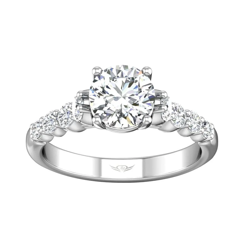 Shared Prong Engagement Ring