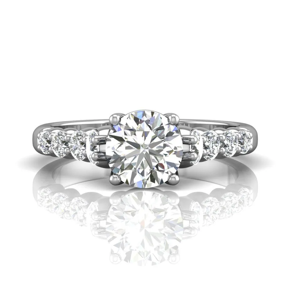 Shared Prong Engagement Ring