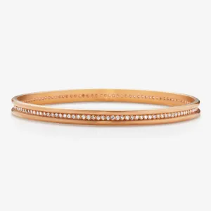Shimmer Diamond Bangle in 22K Apricot Gold- 5mm