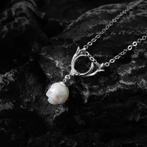Sika Deer Antler Pearl Cranium Pendant Necklace