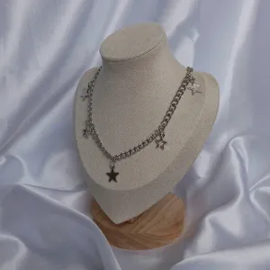 Silver Chain Star Necklace - Star Jewellery,Star Necklaces,Silver Necklace In The UK,Silver Jewellery,Chunky Necklaces,Chunky Jewellery