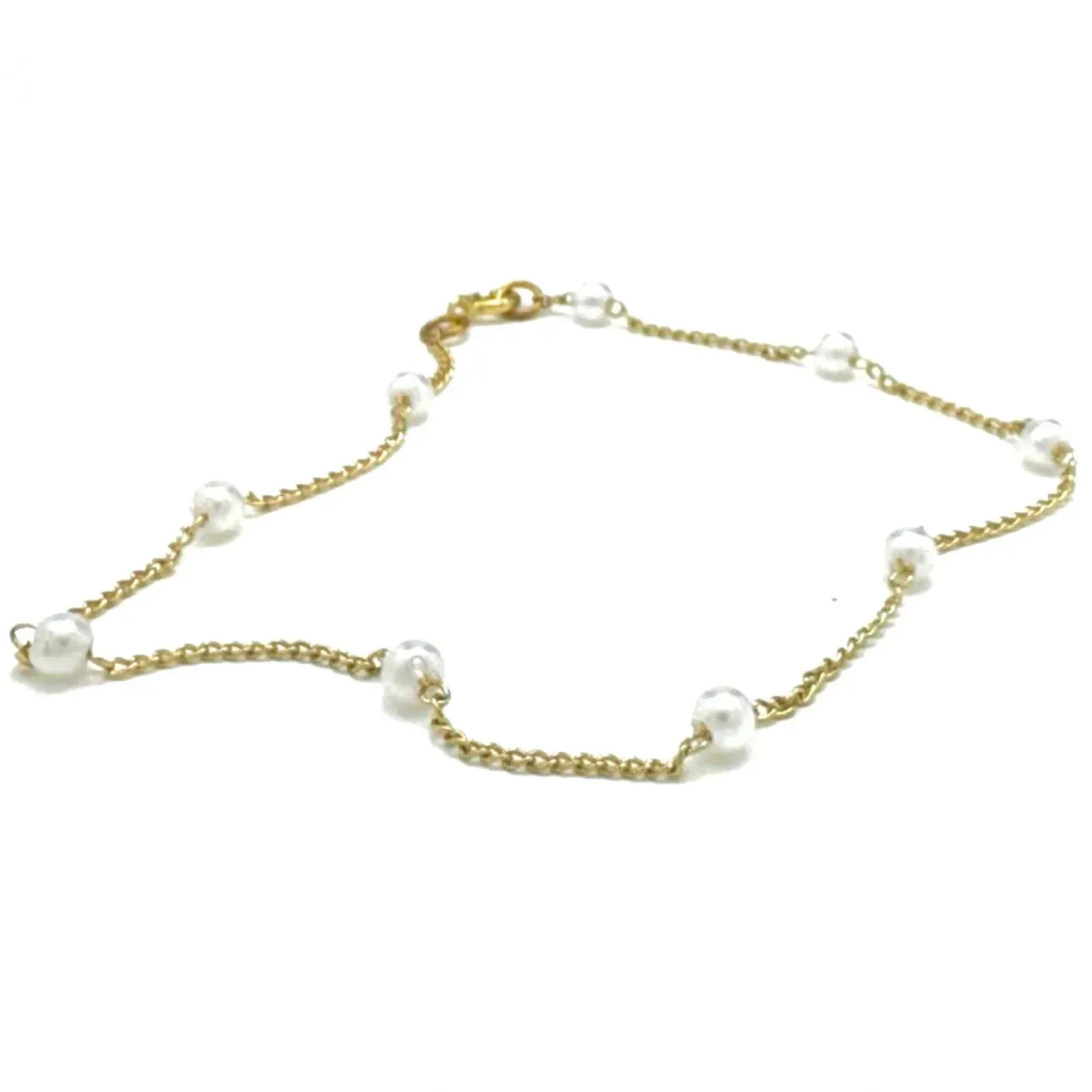 Silver Girl Multi Pearl Chain Anklet