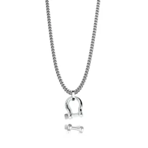 Silver Horse Shoe Shackle Necklace