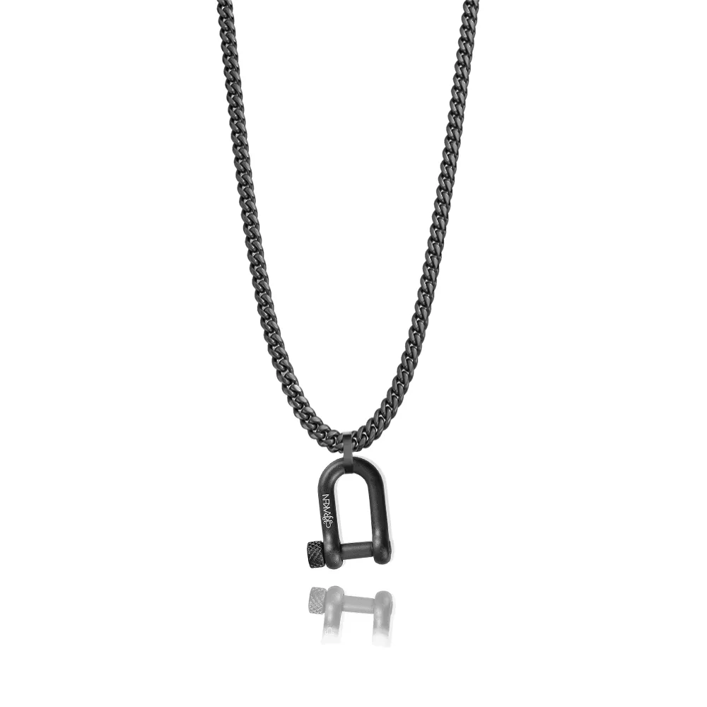 Silver Horse Shoe Shackle Necklace