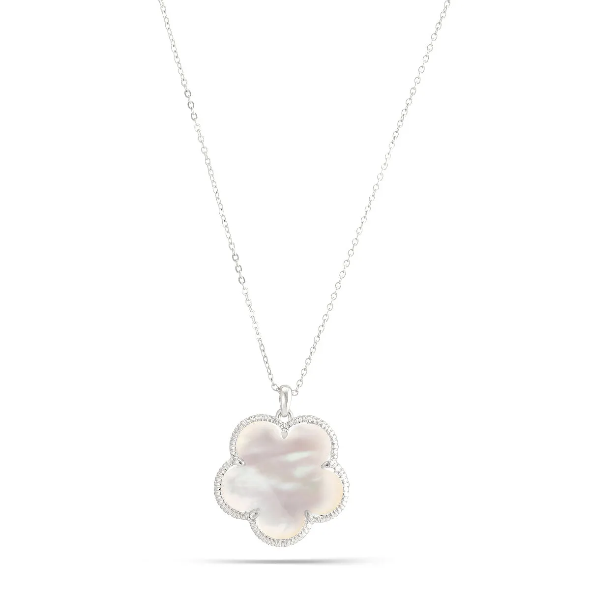SILVER MOTHER OF PEARL NECKLACES #GFN169R (NB16)