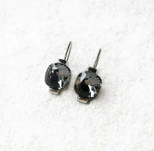 Silver Night Crystal Drop Earrings