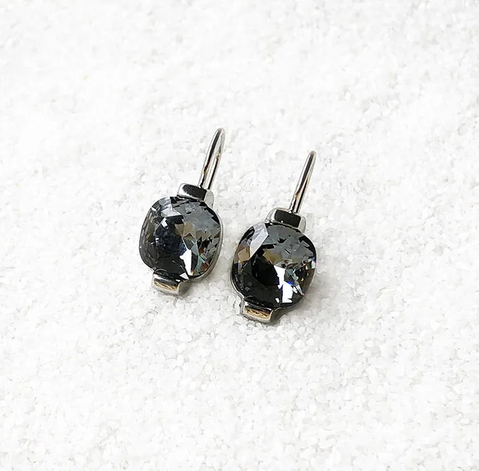 Silver Night Crystal Drop Earrings