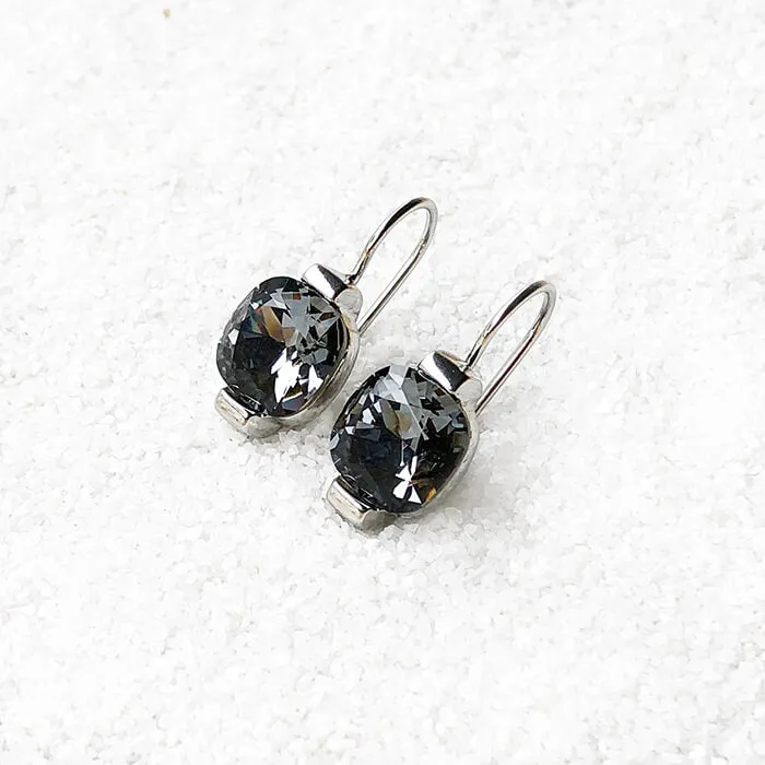 Silver Night Crystal Drop Earrings