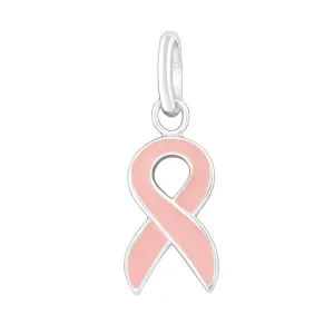 Silver Ribbon Charm Bead