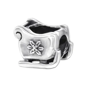 Silver Sled Charm Bead