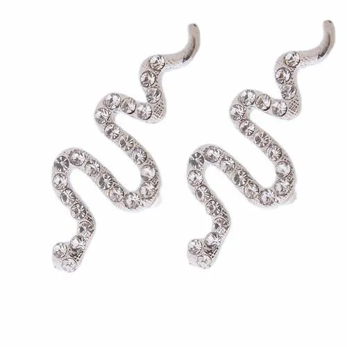 Silver Snake Earrings
