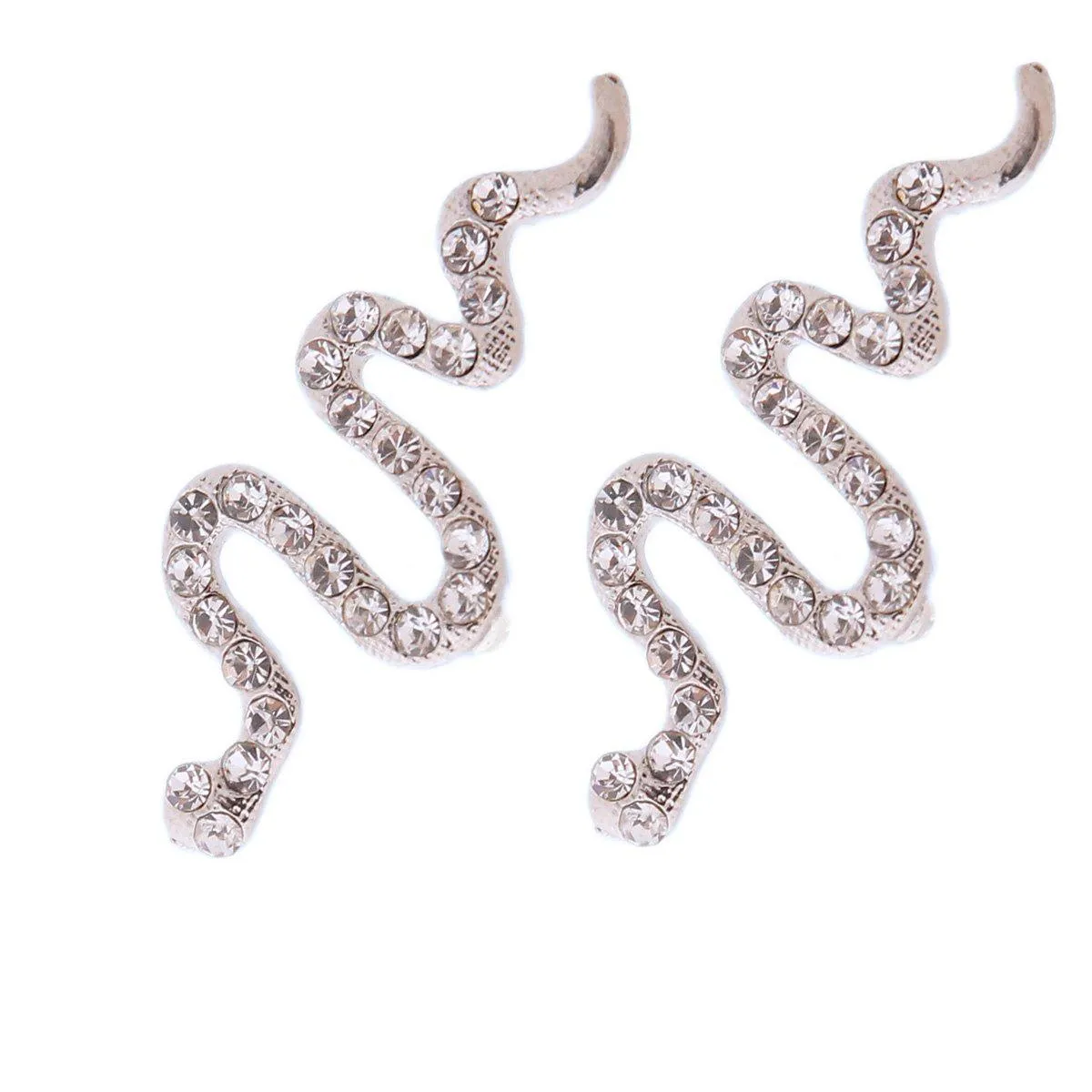 Silver Snake Earrings