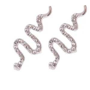 Silver Snake Earrings