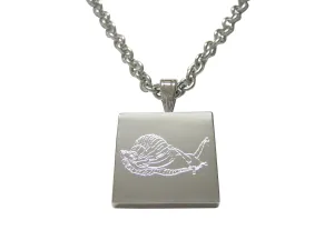 Silver Toned Etched Snail Necklace