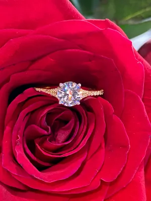 Simon G Engagement Rings Semi Mount in 18K Yellow Gold LR2507-RD
