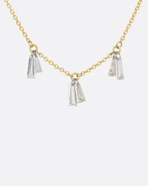 Six Diamond Baguette Necklace