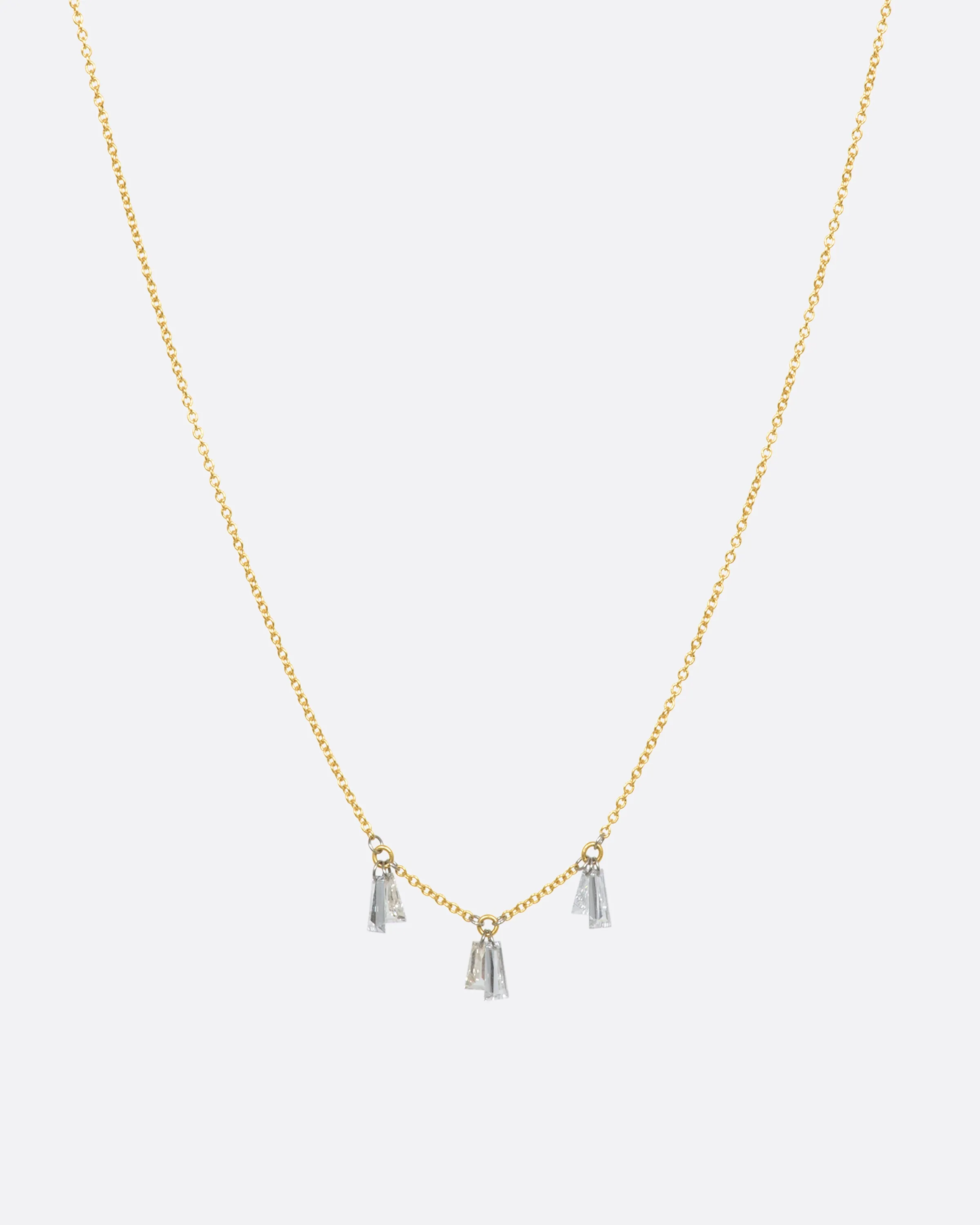 Six Diamond Baguette Necklace