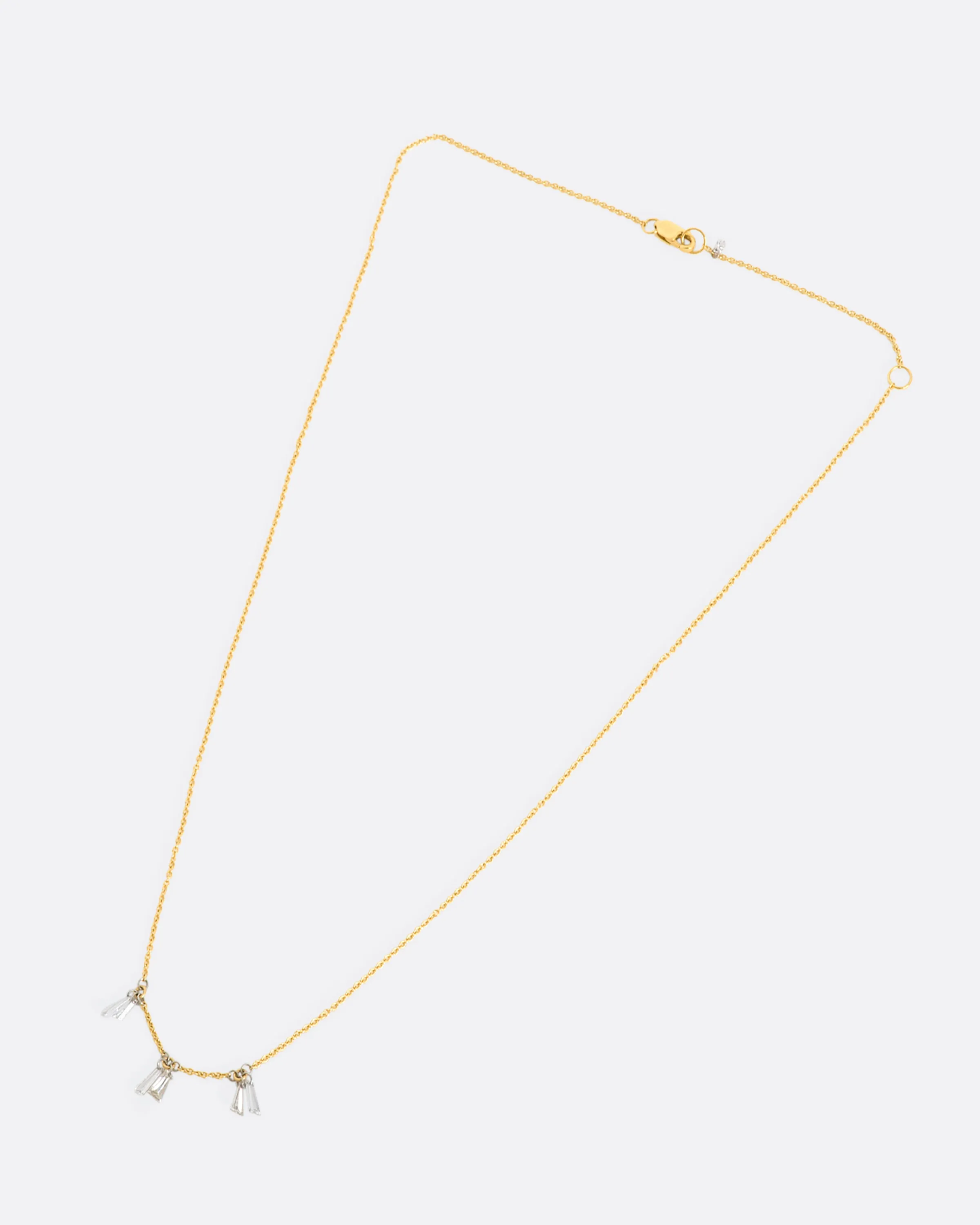Six Diamond Baguette Necklace