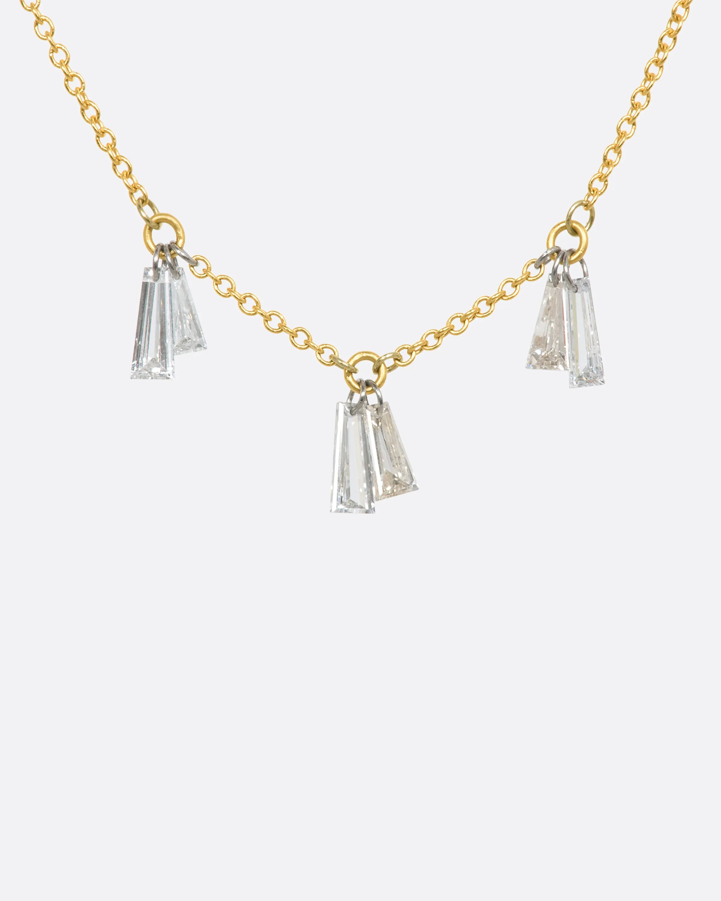 Six Diamond Baguette Necklace