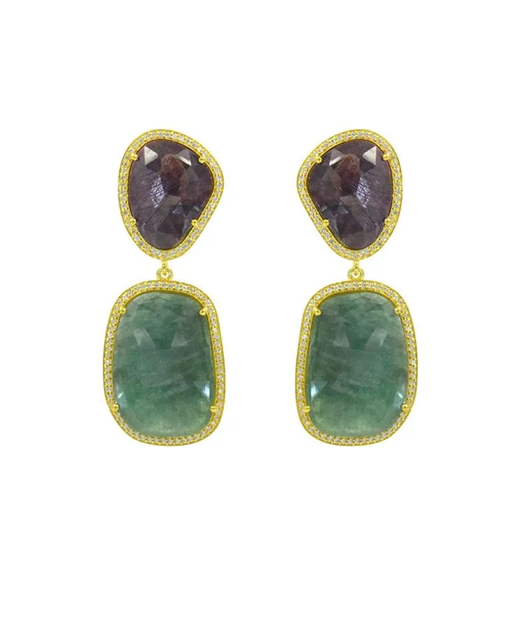 Sliced Sapphire Earrings