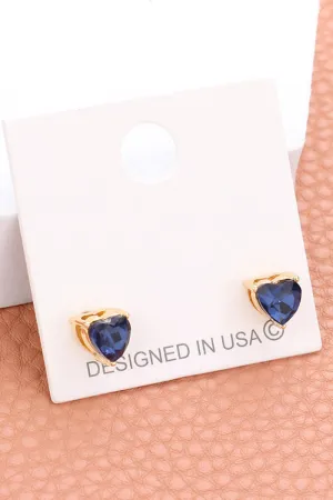 Small Blue Crystal Stud Earrings