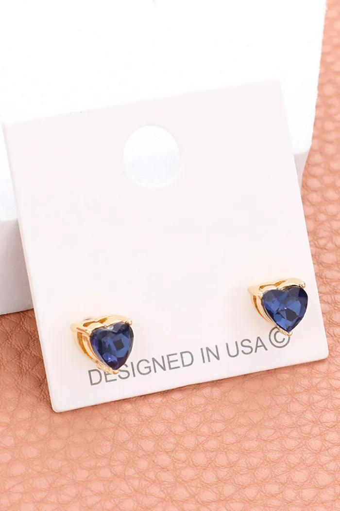 Small Blue Crystal Stud Earrings