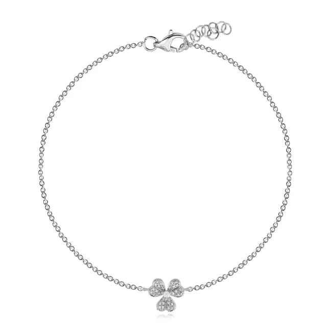 Small Pave Flower Bracelet