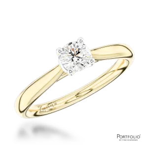 Solitaire 0.31ct F VS2 Diamond Yellow Gold/Platinum Ring