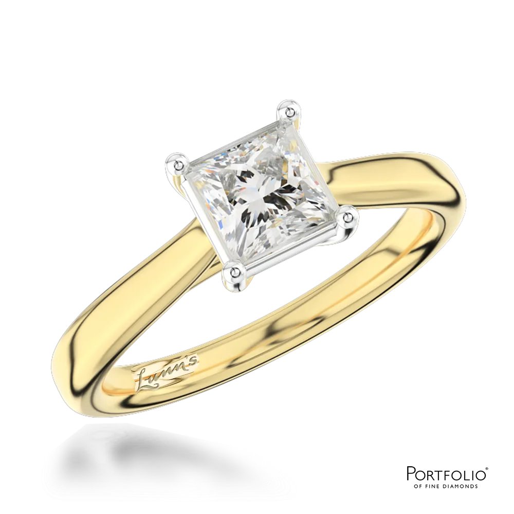 Solitaire 0.70ct G VS2 Diamond Yellow Gold/Platinum Ring
