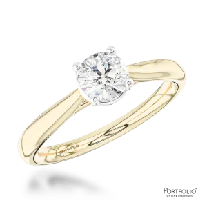 Solitaire 2.01ct F SI2 Diamond Yellow Gold/Platinum Ring