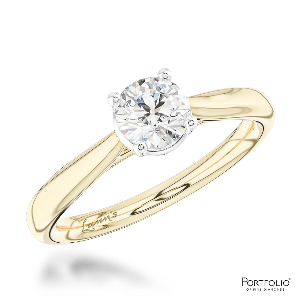 Solitaire 2.01ct F SI2 Diamond Yellow Gold/Platinum Ring