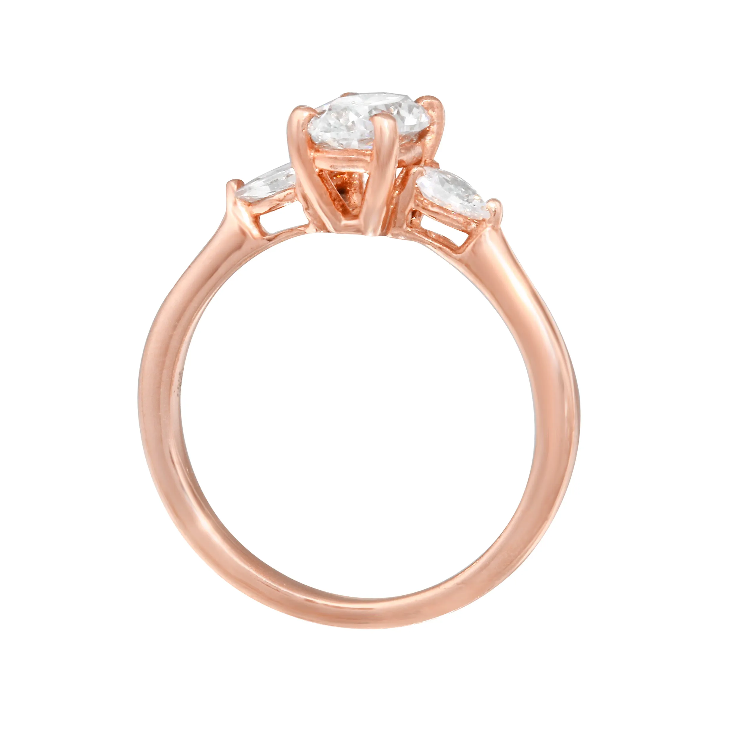 Solitaire and Pear Side Diamond Engagement Ring Setting
