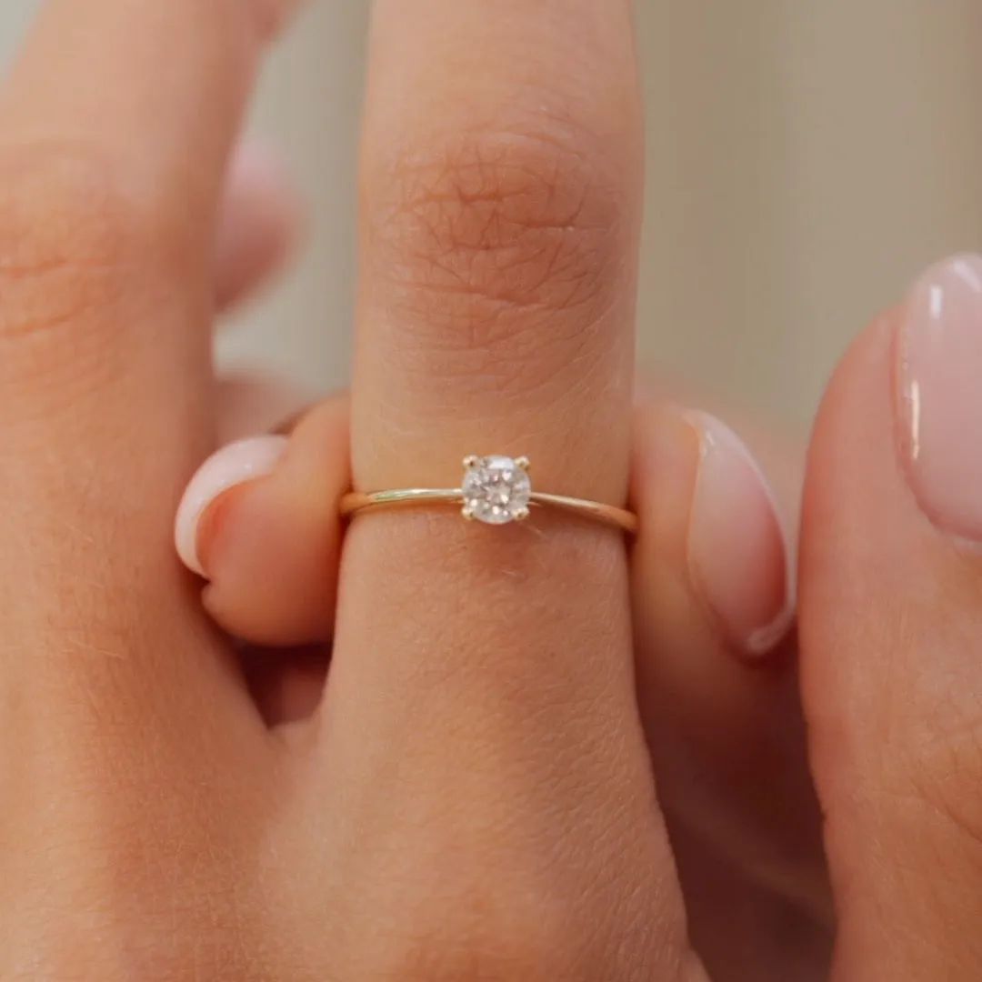 Solitaire Diamond Ring White Gold