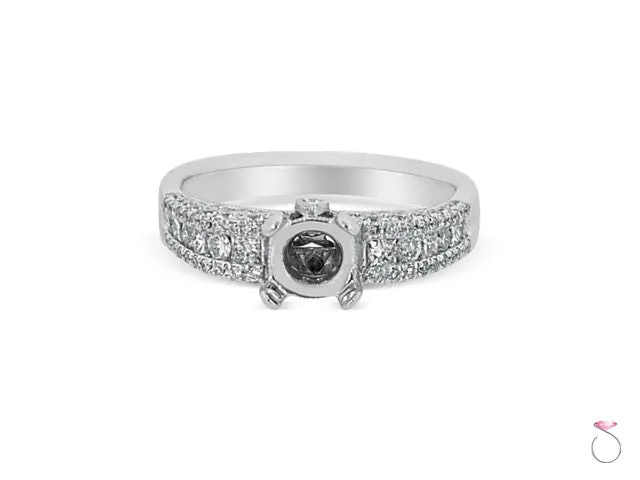 Solitaire Engagement Ring Setting in 1.19ctw 18K White Gold