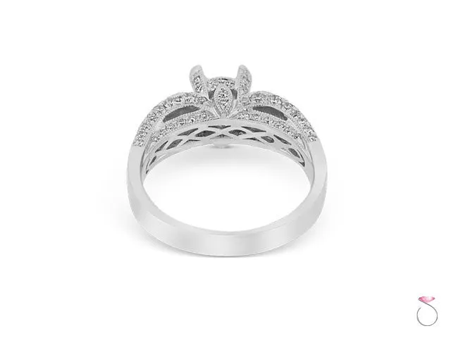 Solitaire Engagement Ring Setting in 1.19ctw 18K White Gold