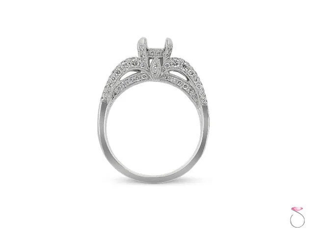 Solitaire Engagement Ring Setting in 1.19ctw 18K White Gold