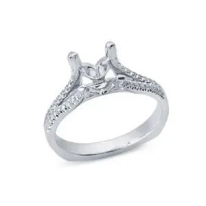Solitaire Engagement Ring with a Split Shank of Diamonds