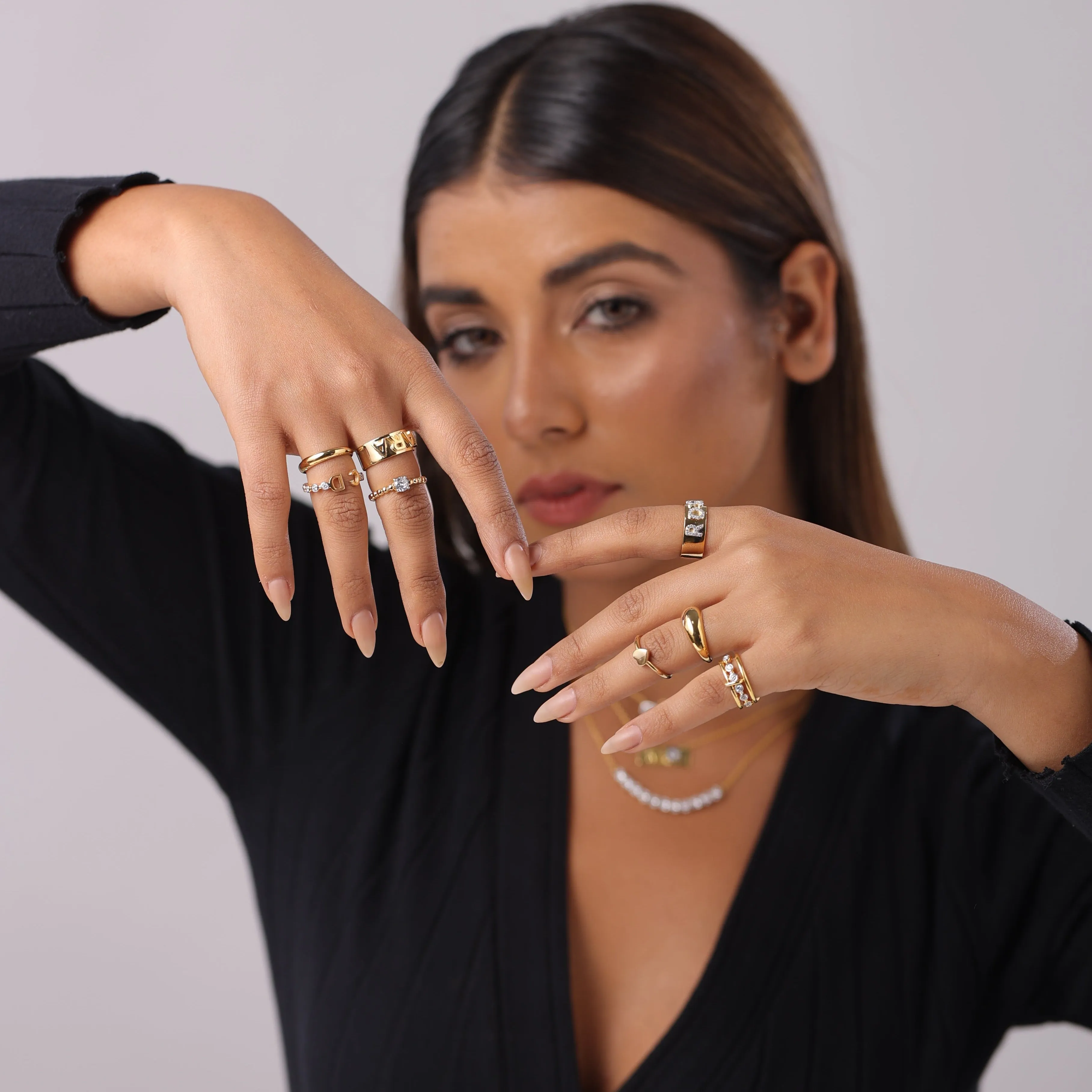 Solitaire Gold Bead Ring