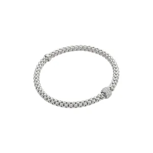 Solo 18K White Gold & Diamond Bracelet