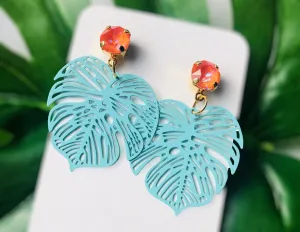 Sparkle Crystal Leaf Earrings